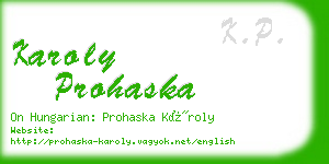 karoly prohaska business card